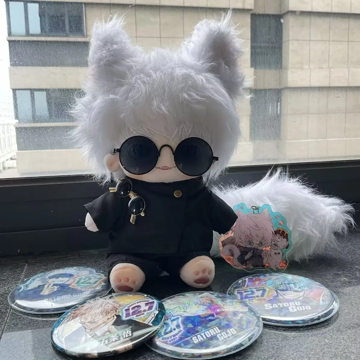 

Anime Jujutsu Kaisen Satoru Gojo Adorable Plush Stuffed Doll Body Cosplay Dress Up Dolls Mascot Plushie Birthday Xmas Gift 20cm