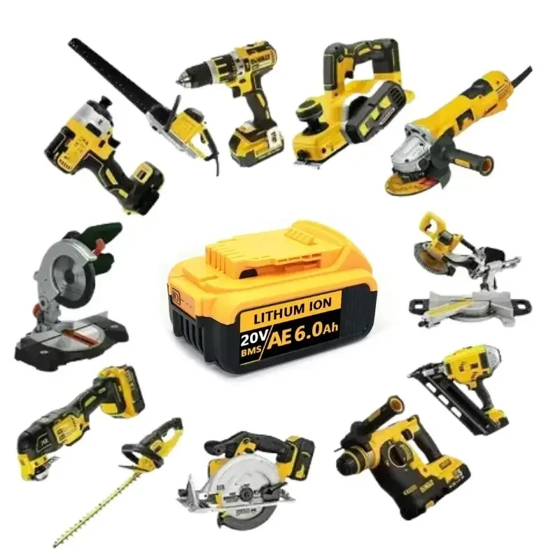 Фото Сменный литий-ионный аккумулятор DCB200 20 в для электроинструмента DeWalt DCB205 DCB201 DCB203, аккумулятор 20 вольт макс. 6,0/Ач №3