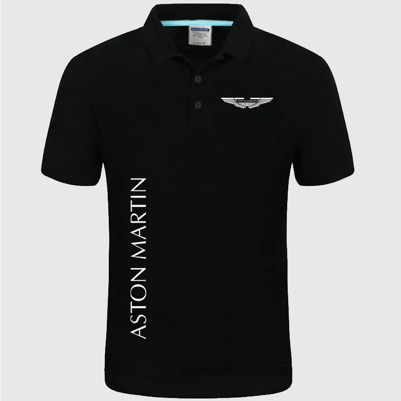 

Sommer Polo Shirt Aston Martin logo Marke Herrenmode Baumwolle Kurzarm Polo Shirts Solide Jersey Tops Tees