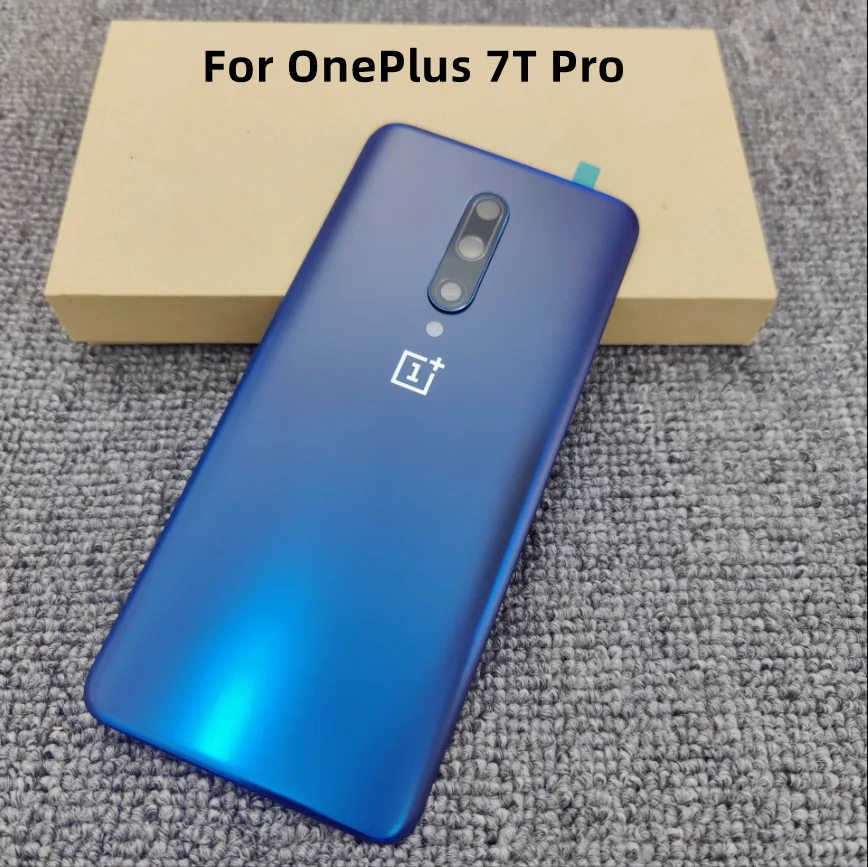 

6.67 inch Back Glass For OnePlus 7T Pro 1+ 7t pro Battery Cover Rear Door Housing Case Replacement With Camera
