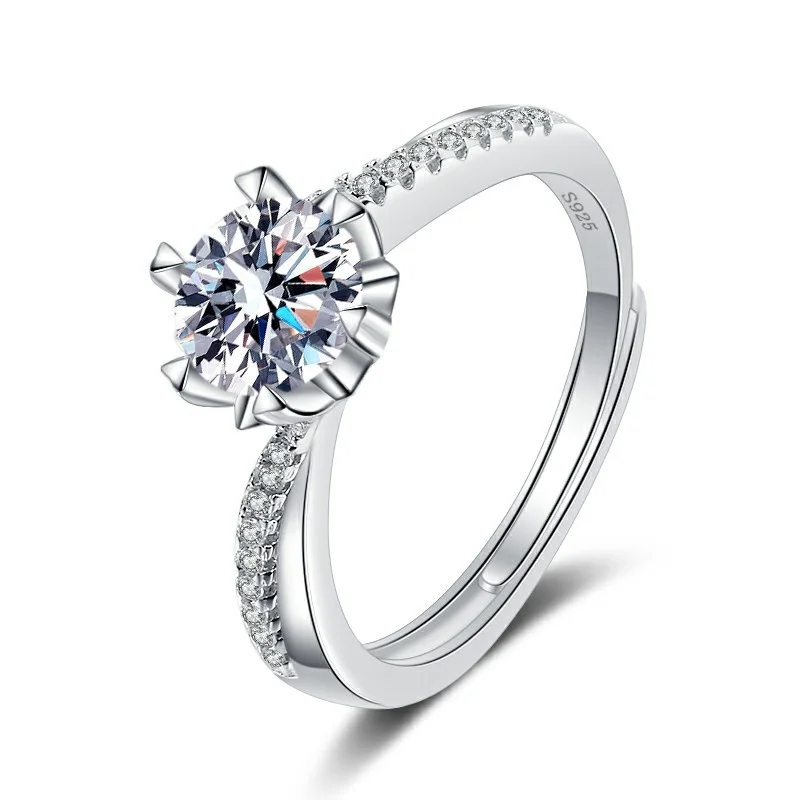 Кольцо с бриллиантами 1 карат, с имитацией золота 18 К Кольцо с бриллиантами 1 карат, с имитацией золота 18 К