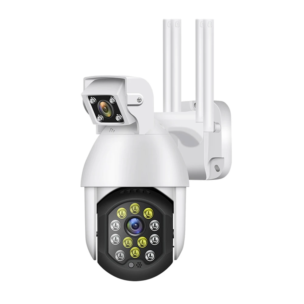 

Беспроводная IP-камера с двойным объективом, 1080P, WIFI, PTZ, ИК-подсветильник ка, 16 Светодиодный Дов, датчик движения, европейская вилка