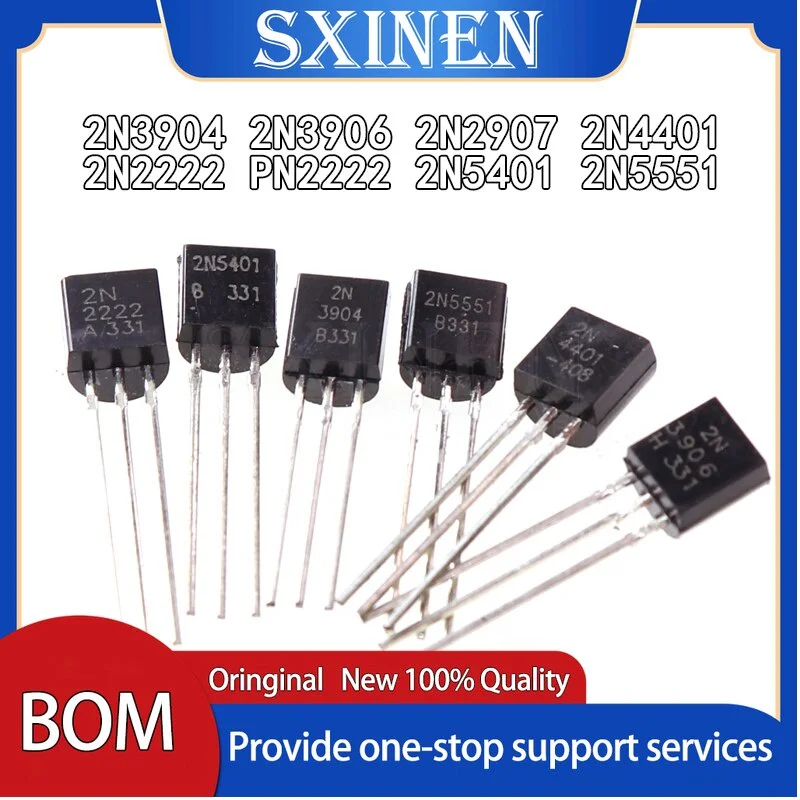 

50 шт. 2N3904 2N3906 2N2907 2N4401 2N2222 PN2222 2N5401 2N5551 TO92 встроенный Триод
