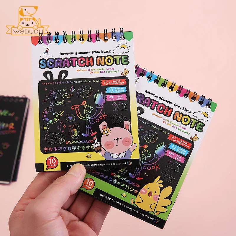 Набор для рисования Радуга 30 листов 3 шт. 3PCS скребок книги наборов DIY Magic Rainbow