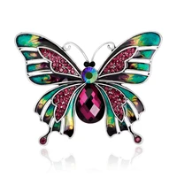 tulx delicate rhinestone butterfly brooches women elegant enamel insect brooch pins banquet wedding jewelry coat accessories
