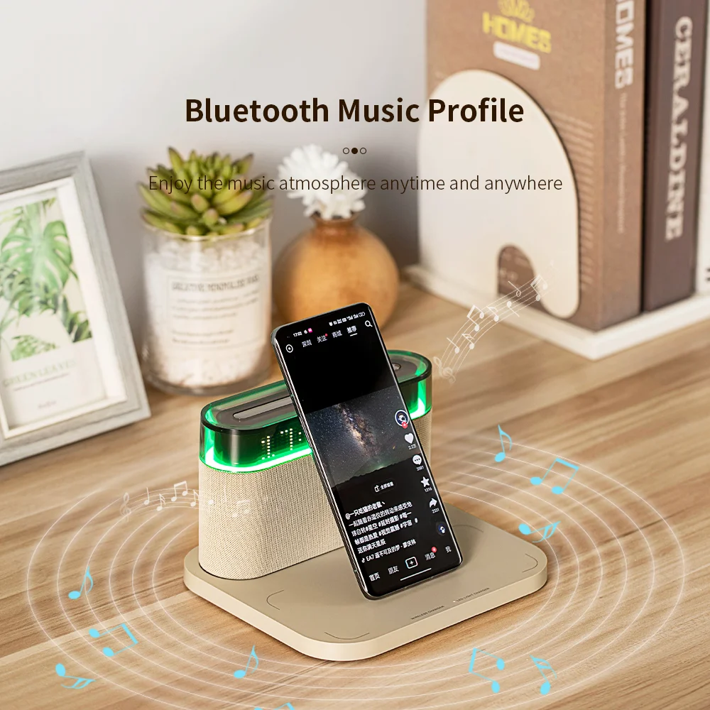 Led Digital Blutooth Speaker Phone Chargers Fast Charging Do