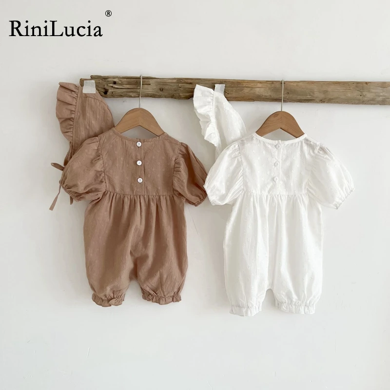 

RiniLucia Baby Girl Rompers Short Sleeve Romper Jumpsuits Summer One-piece New Fashion Cotton Newborn Baby Girl Clothes