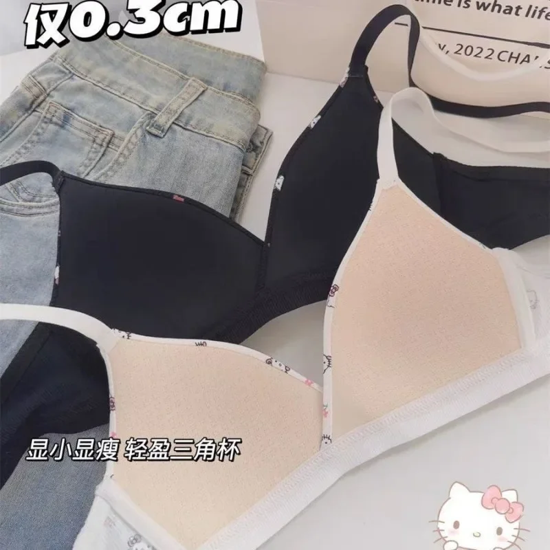 Hello Kitty японская девушка-студентка пуш-ап маленькая грудь без проволочных ободков