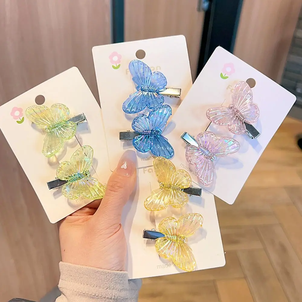 S Hair Accessories Women Barrettes Headband Mermaid Hair Clips Transparent Butterfly Pink Hairpin Headwear