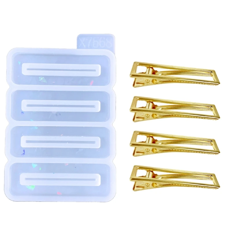 

Geometric Barrette Hair Clip Silicone Mold Jewelry Epoxy Resin DIY Hairpin Tool