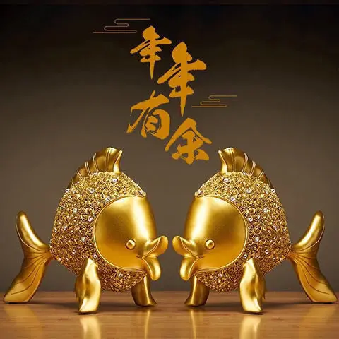 

Every Year There Are More Than Goldfish Ornaments Creative Porch Bookcase Light Luxury High-End Decorative Ornaments