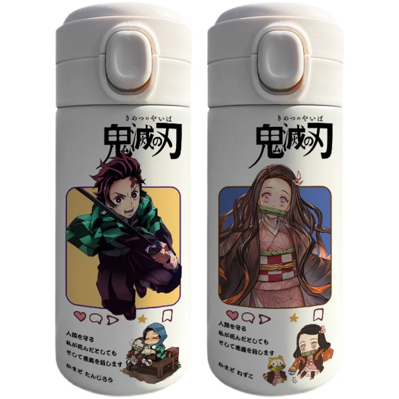 

2023 New Japanese Cartoon Anime Demon Slayer Kamado Tanjirou Nezuko Stainless Steel 304 Thermos Cup Office Water Cup