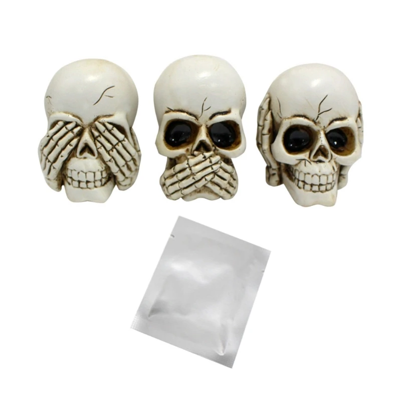 

Resin Skull Set Small Set for Halloween Decoration Car Fragrances Clip