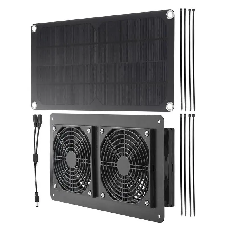 

Solar Powered Fan 10W 12V Solar Roof Vent Fan Solar Fan For Outside Shed Chicken Coop Greenhouse Waterproof Fans Exhaust Intake
