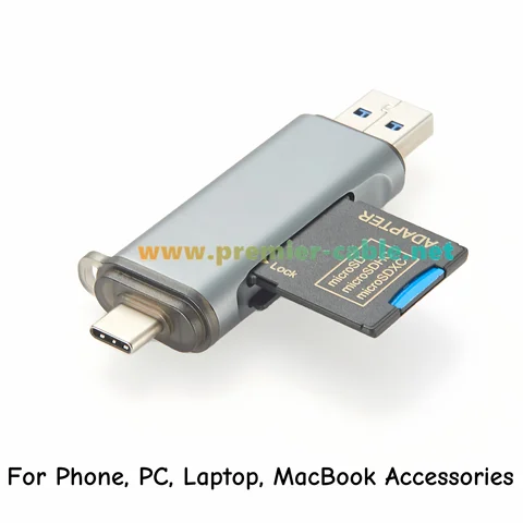 Адаптер USB-A USB-C для карт SD/TF NoEnName_Null