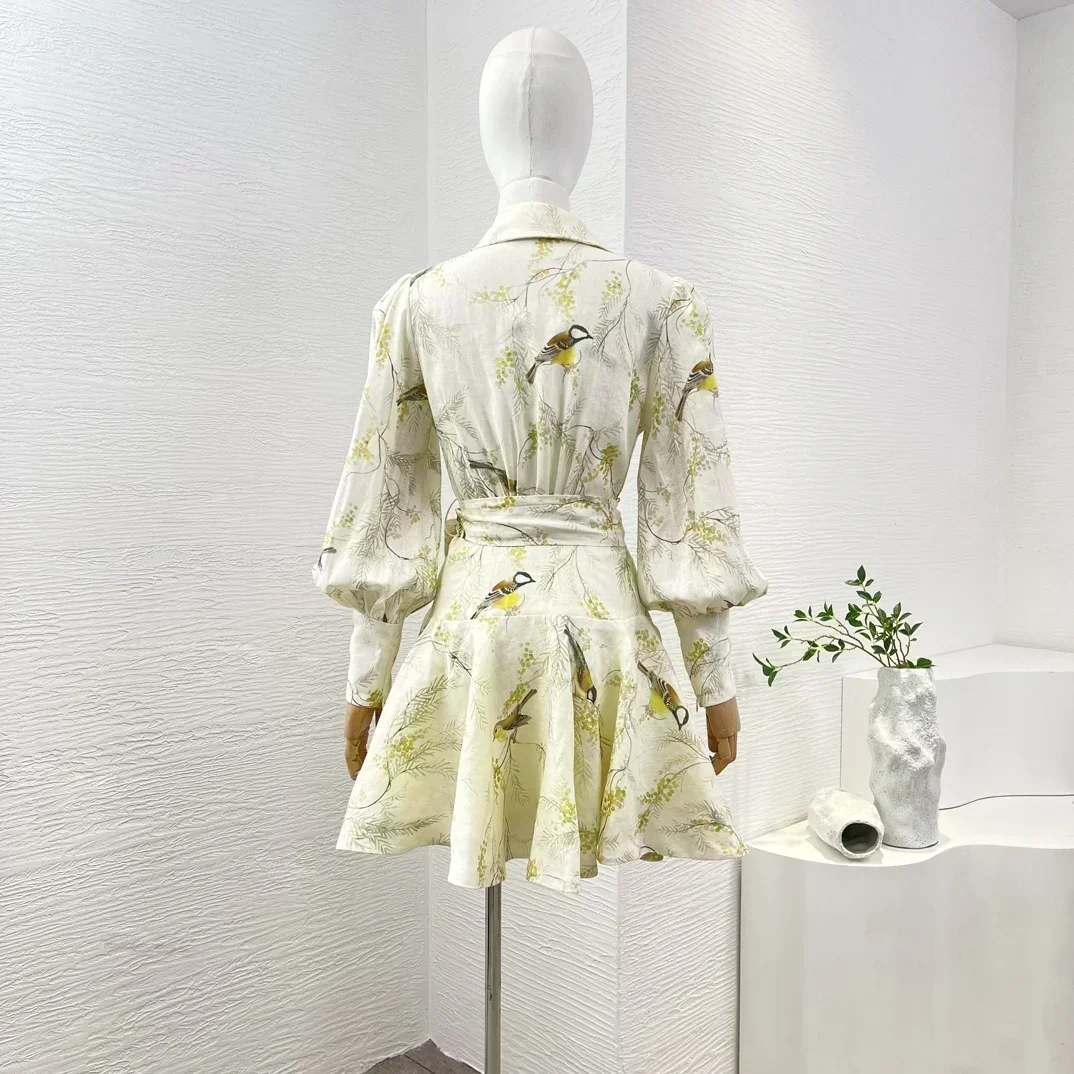 Льняное платье Domedeer светло-желтого цвета