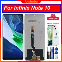 ansimba original lcd for infinix note 10 x693 lcd display touch screen digitizer assembly replacement with free clear case