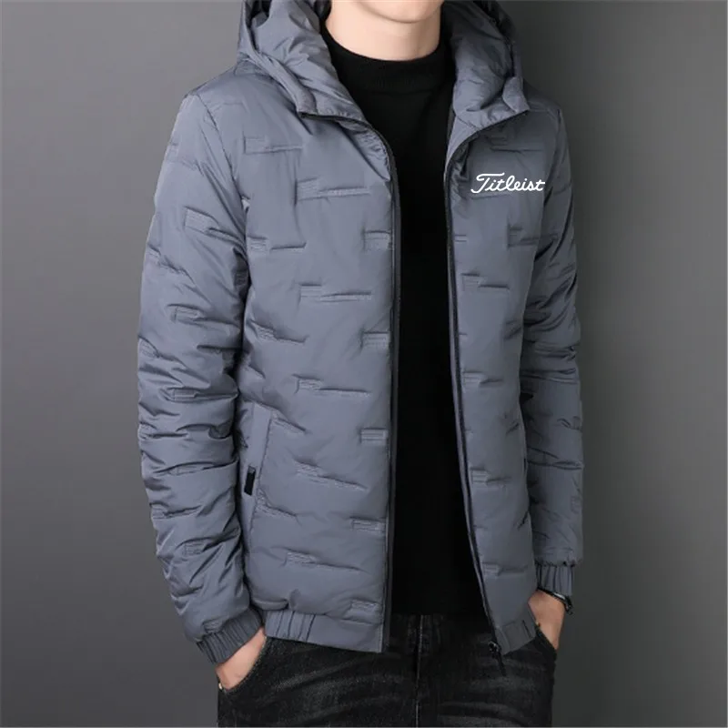 

Мужское пальто с капюшоном M-5xl, Высококачественная куртка на молнии для гольфа, теплая одежда, повседневная модная Молодежная Спортивная од...