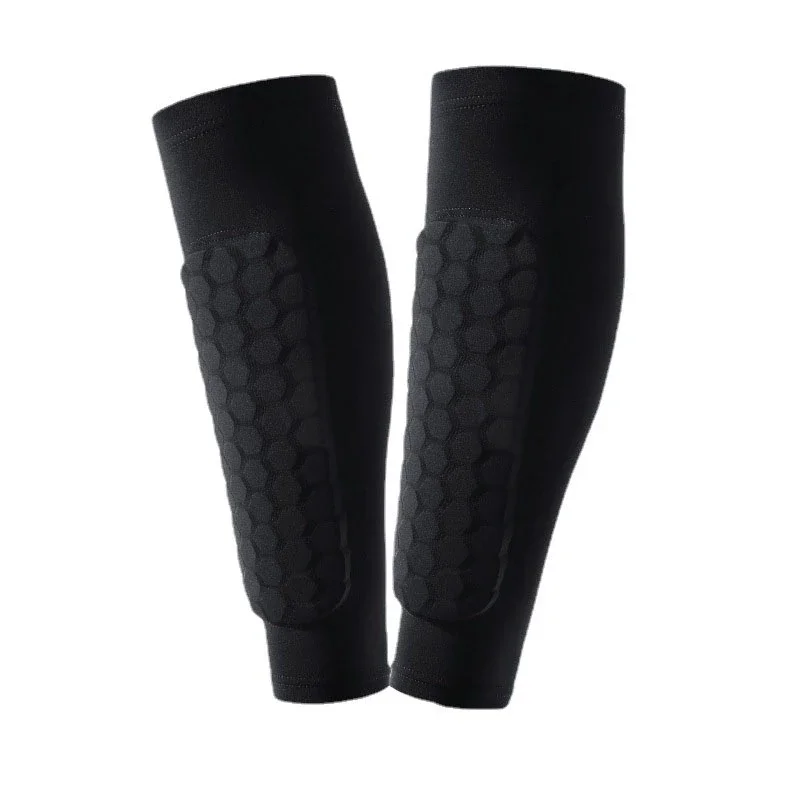 

Outdoor Sports Soccer Shin Guards Honeycomb Anti-collision EVA Basketball Leg Socks Lycra Breathable Calf Protector