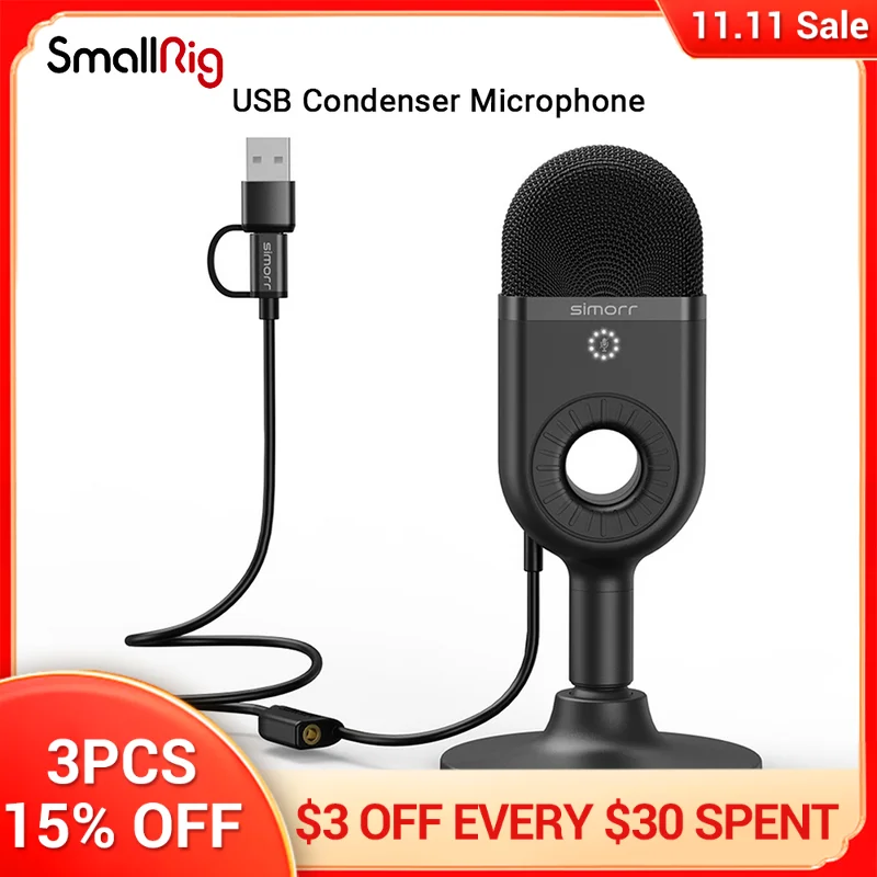 

Конденсаторный микрофон Smallrig Wave U1, USB, для ПК, компьютера, KTV, радиовещания, записи пения, универсальные аксессуары 3491