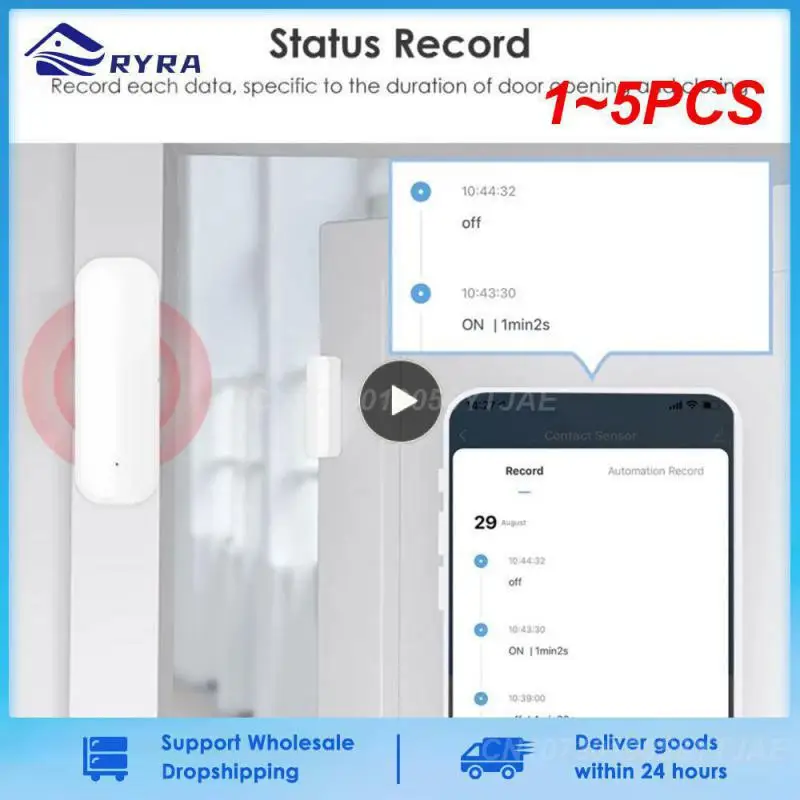 

1~5PCS Tuya Smart WiFi Door Window Sensor Open Closed Magnetic Detector Smart Home APP Voice Control Via Alexa Google Home Smart