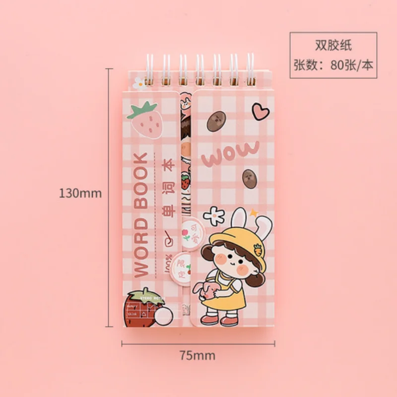 ute cartoon spiralny notatnik Kawaii Planner organizator czasu przybory szkolne angielska książka ze słowami