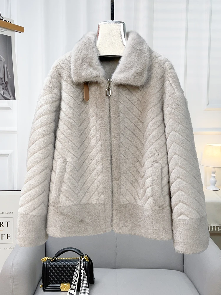 Новинка осень/зима 2024 модное меховое интегрированное пальто с