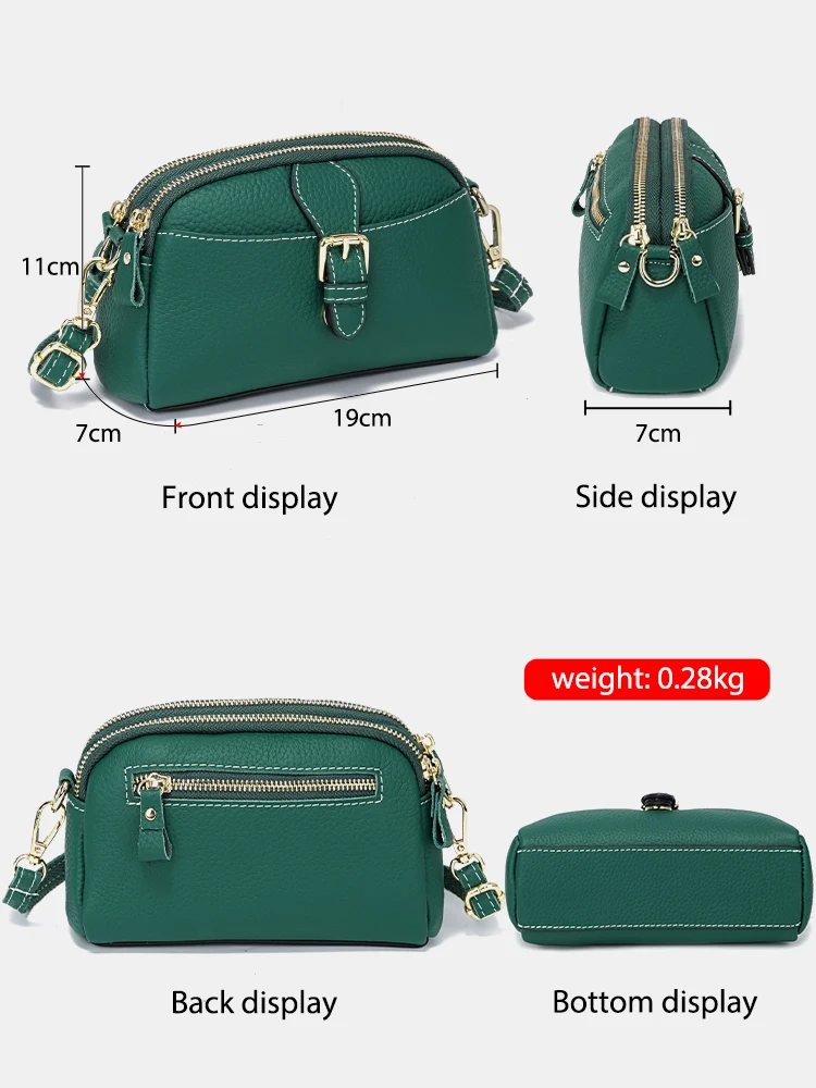 Zency Women Casual Wristlets Bags Female Purse 100% Genuine Leather High Quality Small Bag Large Capacity Crossbody Phone Bag