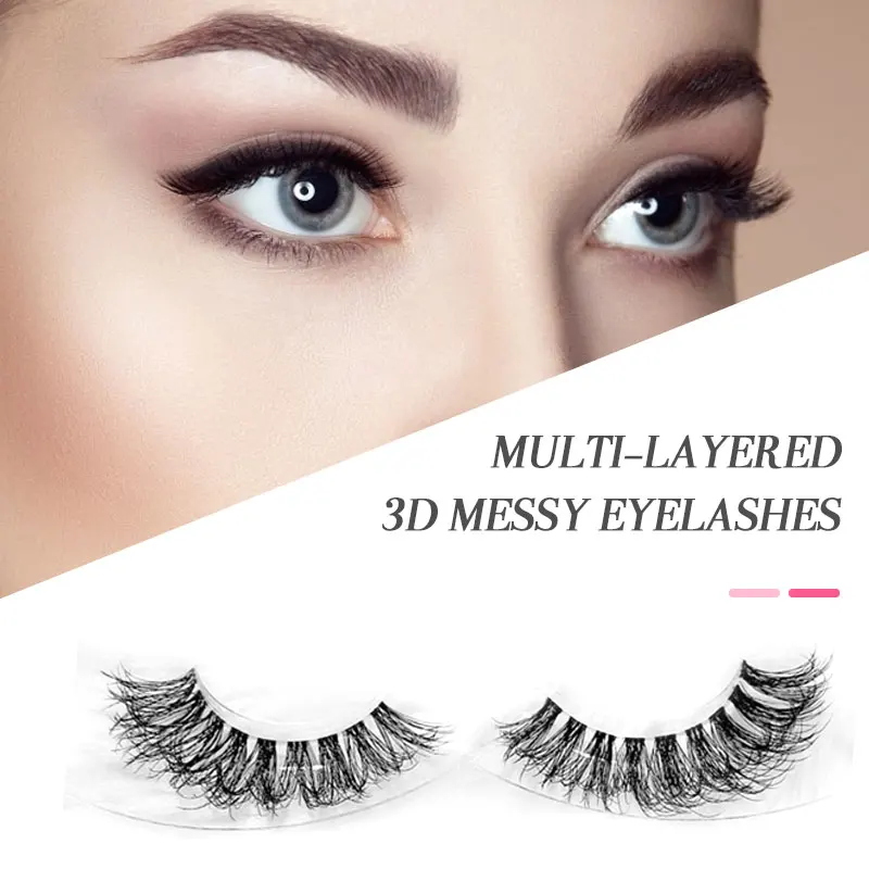 

1pairs 3D Mink Lashes Fluffy Soft Natural False Eyelashes Dramatic Volume Fake Lashes Makeup Eyelash Extension Silk Eyelashes
