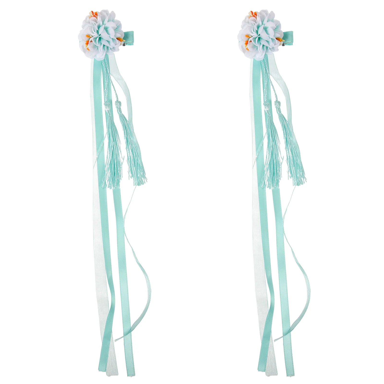 

2 Pcs Pair Clip Small Hair Clips Women Fine Accessories Girls Flower Ribbon Japanese Cloth Child