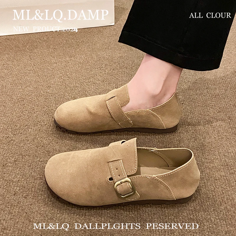 Женская обувь осенняя мягкая без шнуровки женская осень-лето Мокасины застежки