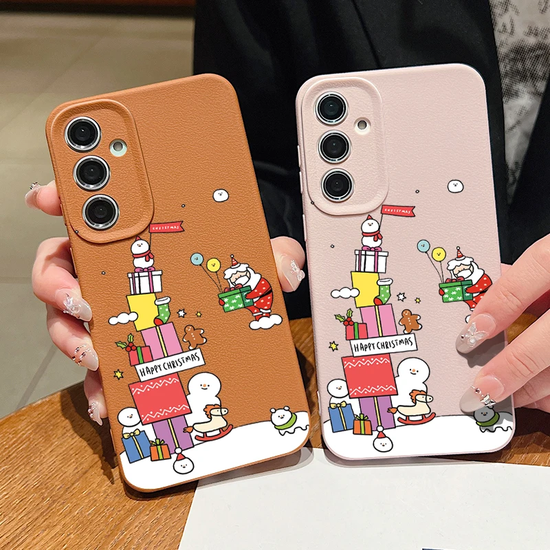 Рождественский подарок Чехол для Samsung Galaxy S24 S23 Ultra S22 S21 S20 FE A14 A15 A16 A25 A34 A35 A52 A53 A54 A55 5G