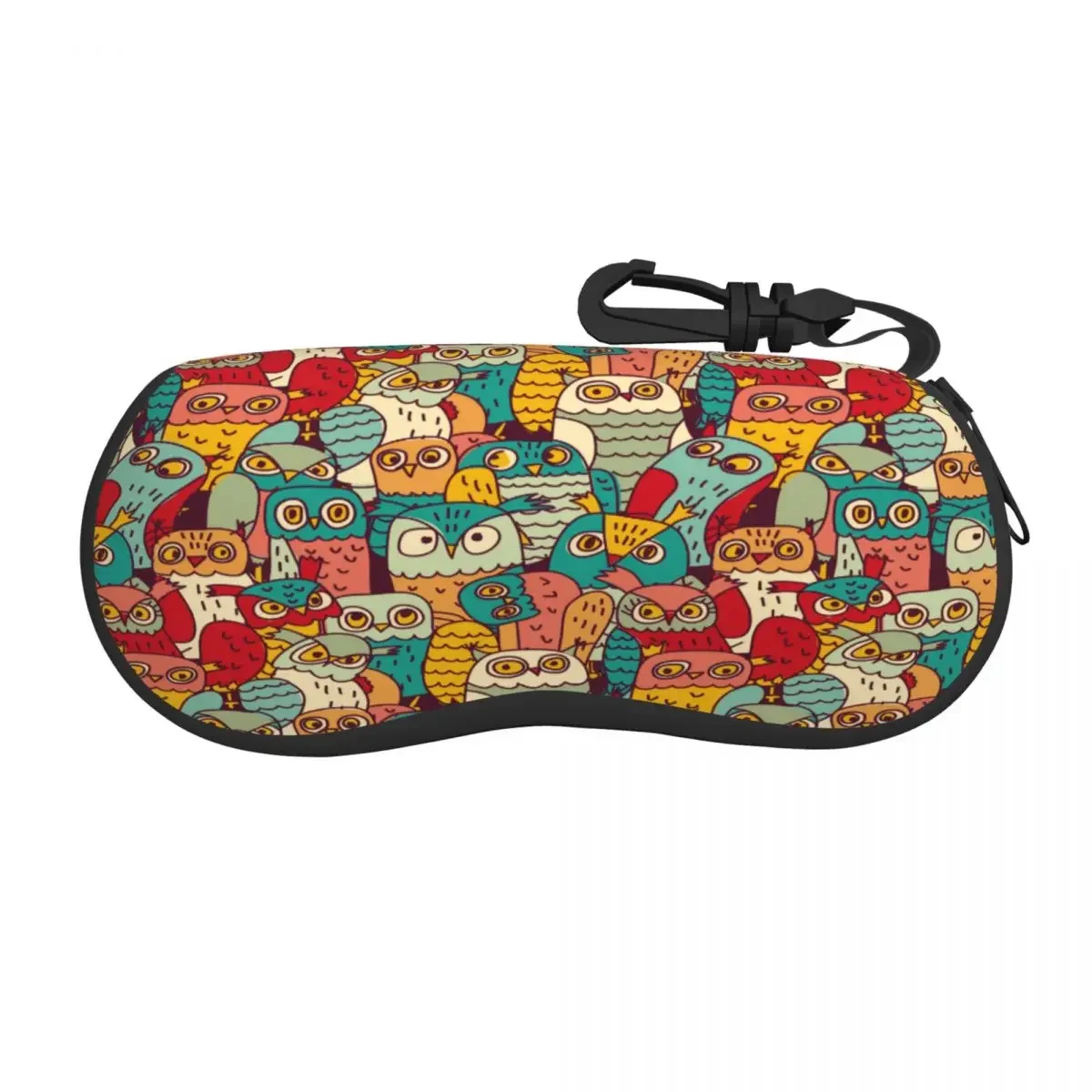 Футляр для очков унисекс защитный чехол с забавными совами цветным бесшовным