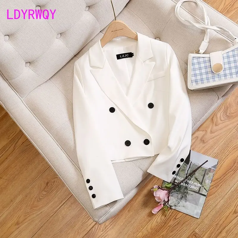 2023  Casual British Style Small Suit Coat Women's Short Korean Version Suit Top Blazers