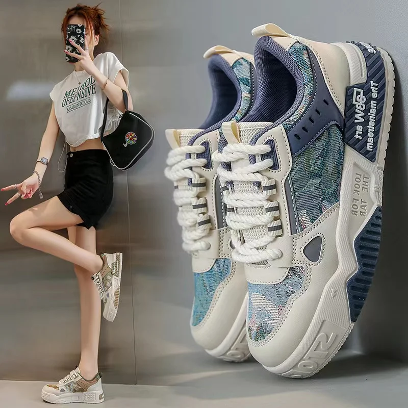 

Новинка Осень 2023, маленькие белые туфли, женская модная цветная Молодежная удобная спортивная обувь для бега и Скейтборда для отдыха в Корейском стиле
