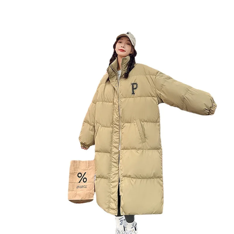 Parkas Women Fashion over the Knee Long down Jacket Women's Loose Large Size Bread Coat Winter Coat Women