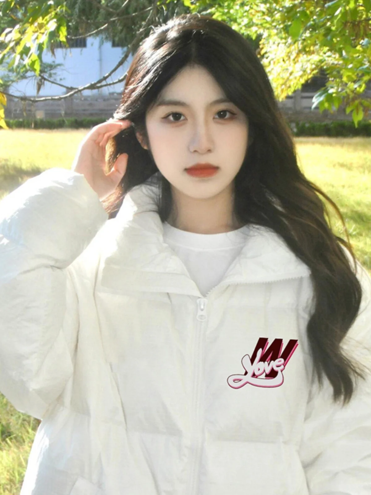 Корейская серия Milk Huhoo 90 белый утиный пуховик женская зимняя утолщенная