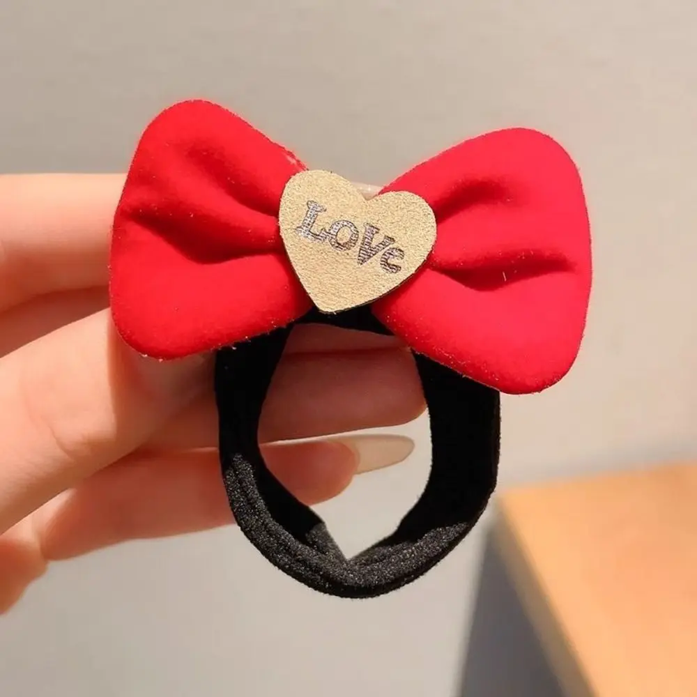 Бархатные резинки для волос с красным бантом эластичная резинка повязка толстой