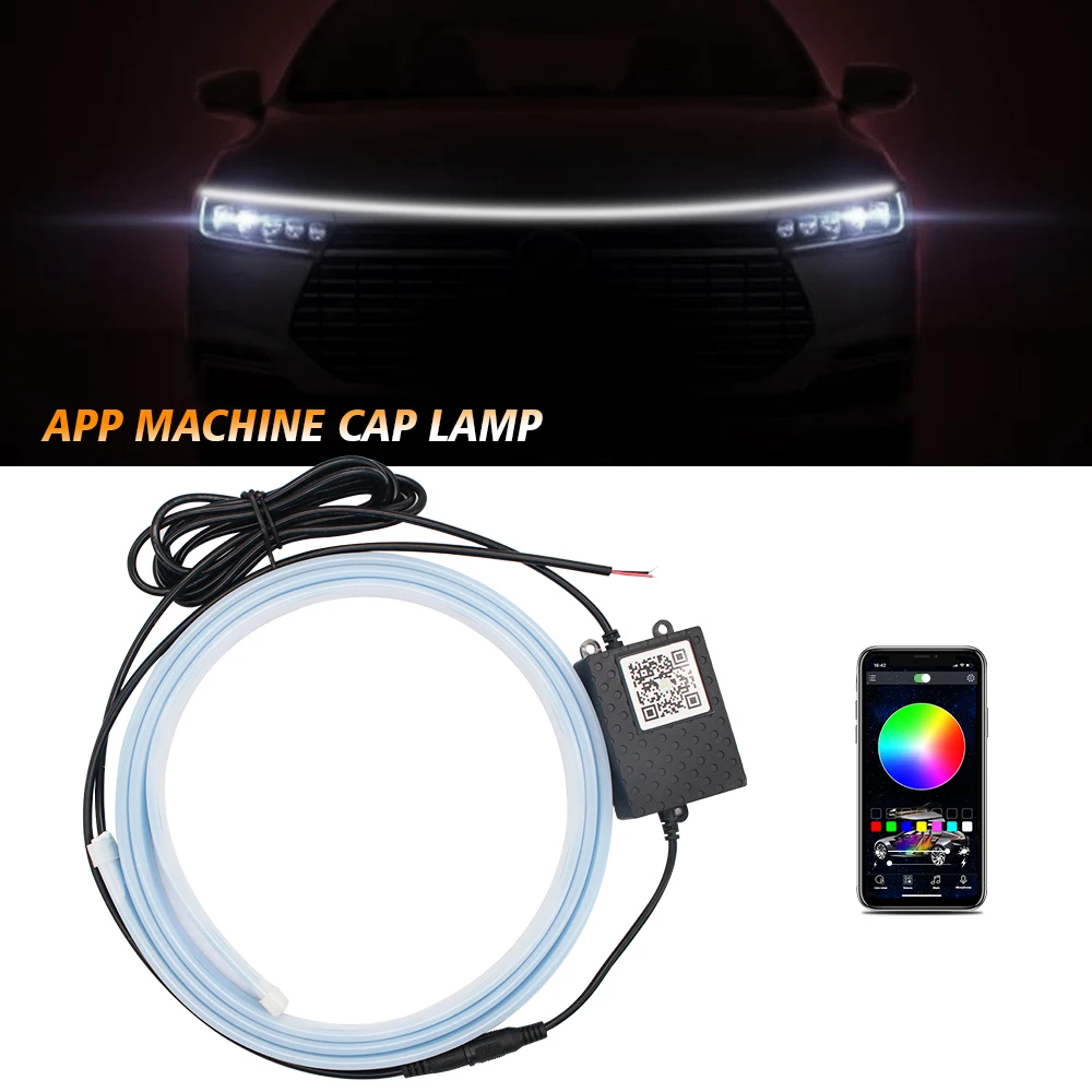 

Car Hood Daytime Running Light Strip Waterproof Flexible LED Auto Decorative Atmosphere Lamp Ambient Backlight 12V Universal