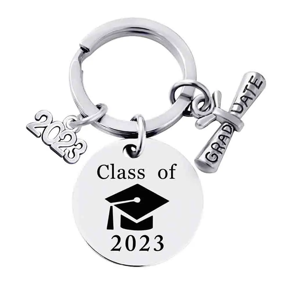 

2023 Graduation Ceremony Keychain Graduation Certificate Graduation Souvenir Bachelor Hat Class Badge Keychain with Gift Box
