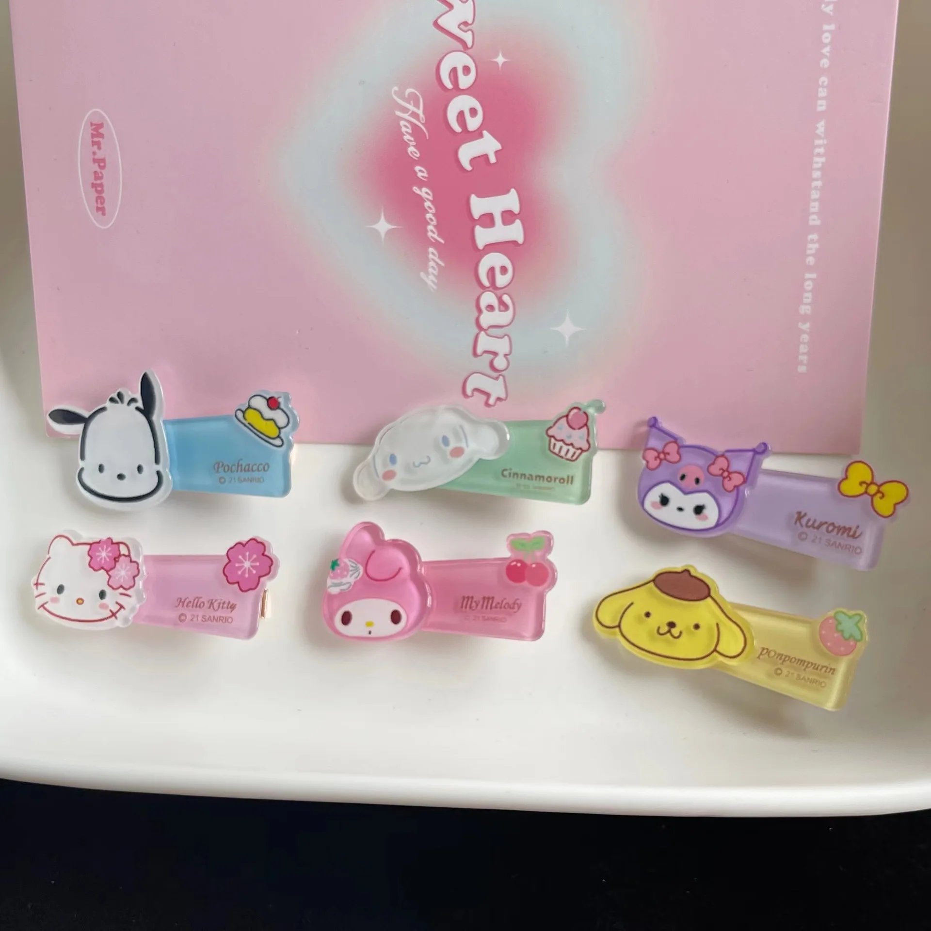 

Kawaii Sanrio заколка для волос аниме Hello Kitty Kuromi Melody Cinnamoroll погремушка Pom Bang Edge зажим головной убор Зажим для девочек подарок на день рождения
