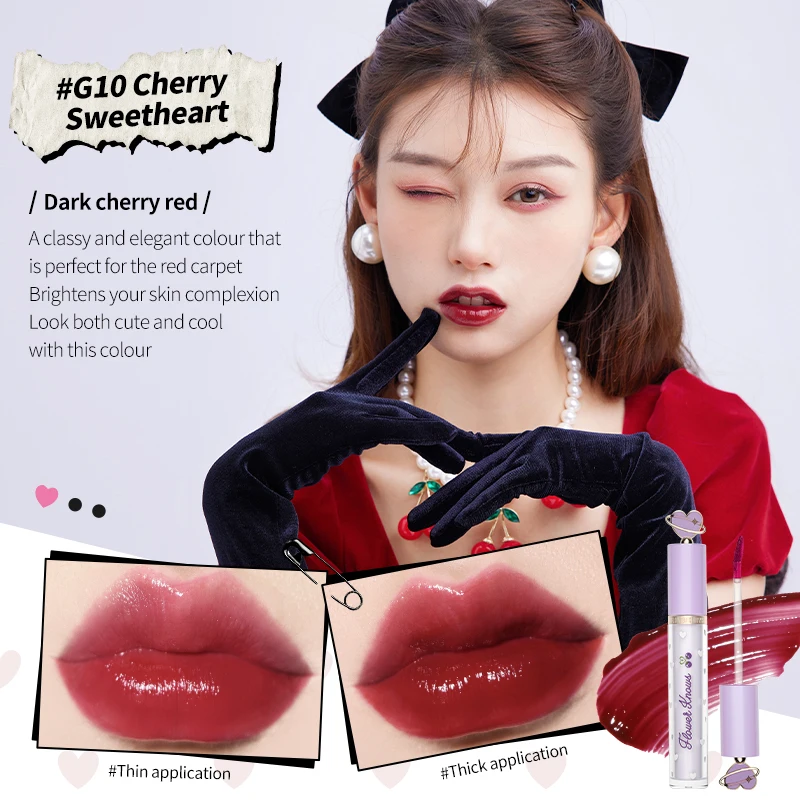Flower Knows Cherry Love Lip Gloss Liquid Tint In 12 Colours 3g |