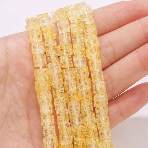 59 шт., стеклянные бусины, квадратные кракле, конфеты, бисер, свободные бусины, серьги «сделай сам», подарки, ожерелья, изготовление ювелирных изделий, аксессуары для девочек