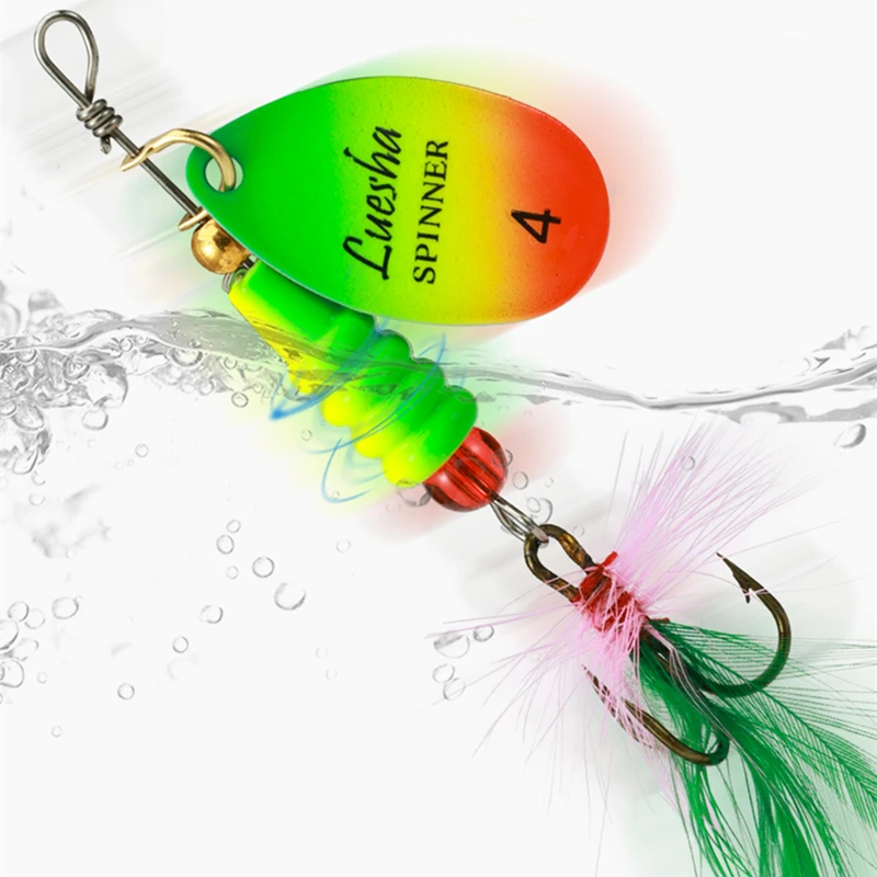 5 шт.-набор рыболовная приманка-спиннер вращающаяся приманка с блестками