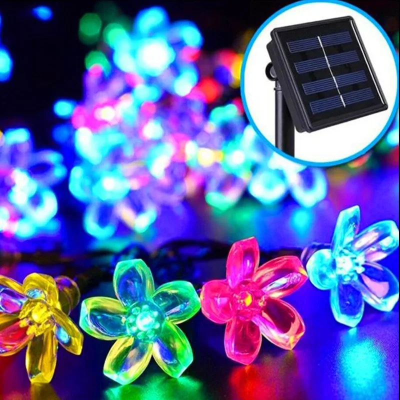 

LED Solar Lamp 5M 20Leds Cherry Blossom Lights Waterproof Solar String Fairy Lights Garden Christmas Party Decor for Outdoor