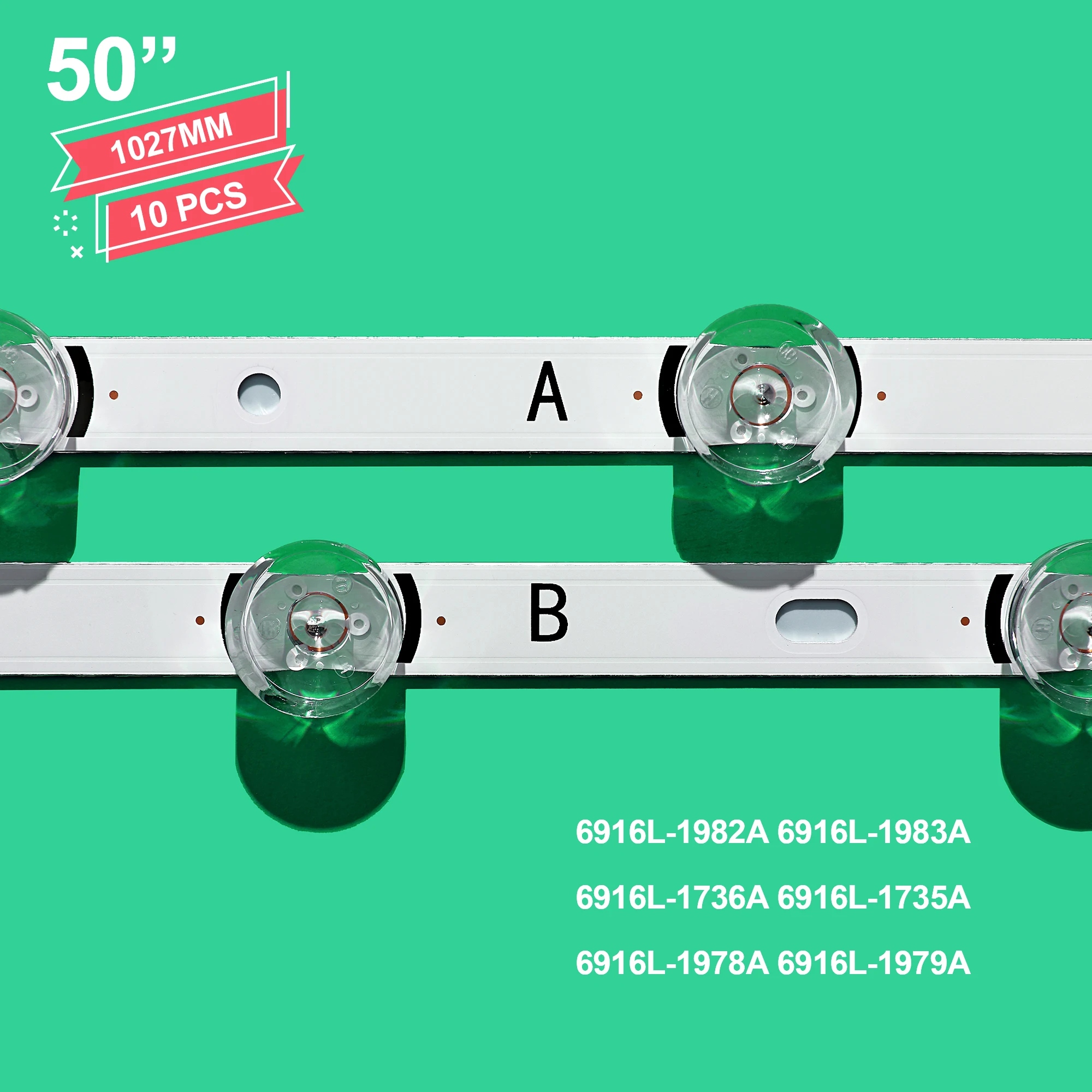 New 10pcs LED backlight strip Replacement for LIG 50LB5610 50LB650V 50LB653V 50LF5800 6916L-1978A 1779A 1983A 1982A 1735A 1736A