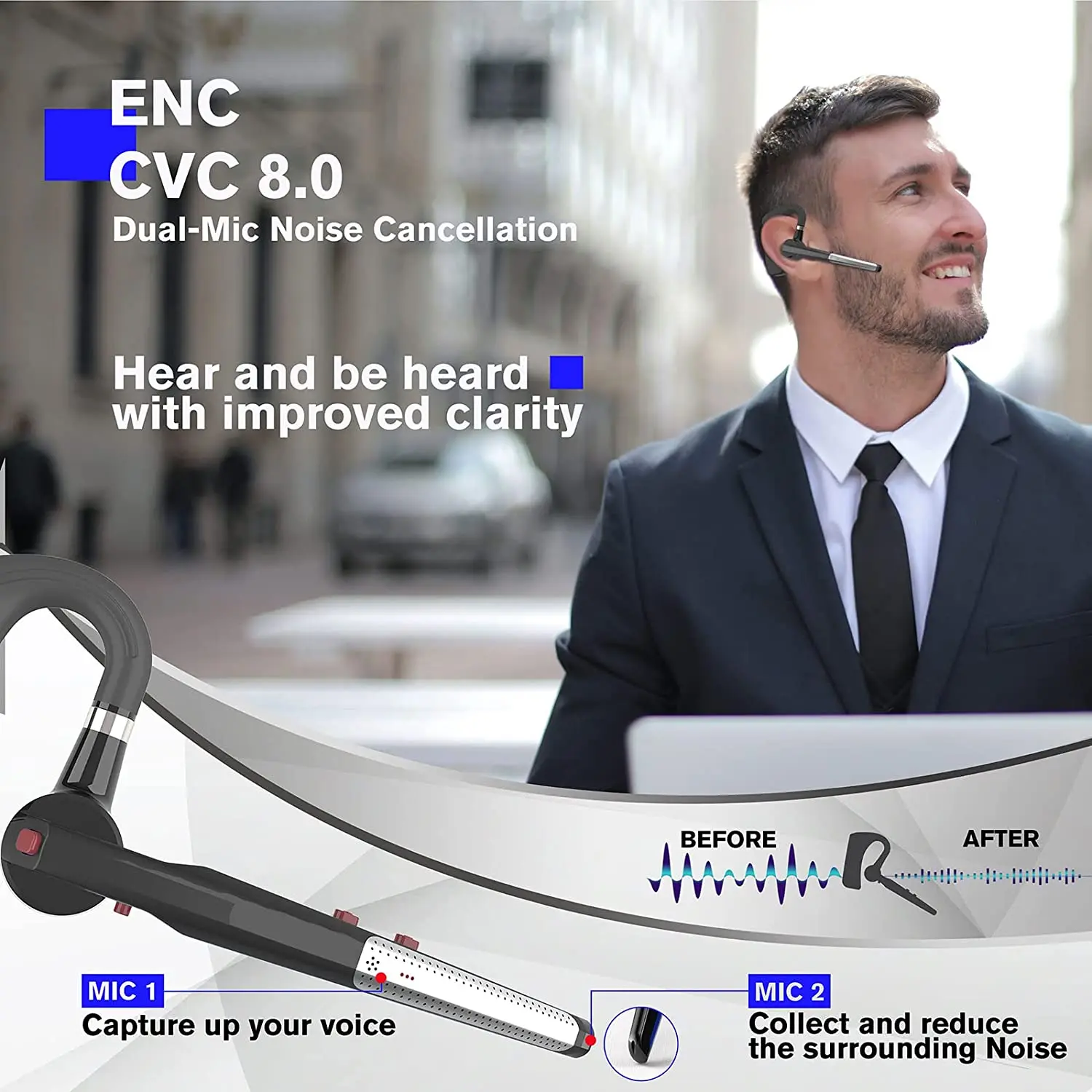 2022 newest b3 pro bluetooth headset cvc8 0 noise cancelling wireless earphones with apt x hd dual mic for all smart phones free global shipping