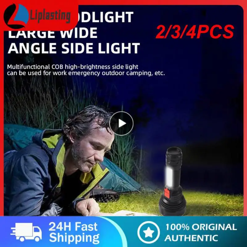 

2/3/4PCS Usb Rechargeable Long Distance Strong Light Flashlight Household Torch Flashlight Tactical 9led Spotlight Hot Wholesale