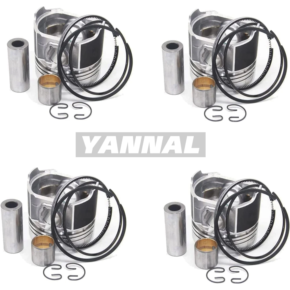 

HOT SALE 4 PCS STD PISTON & RING FOR KUBOTA V3307 M6040 TRACTOR S630 S650 BOBCAT SKID