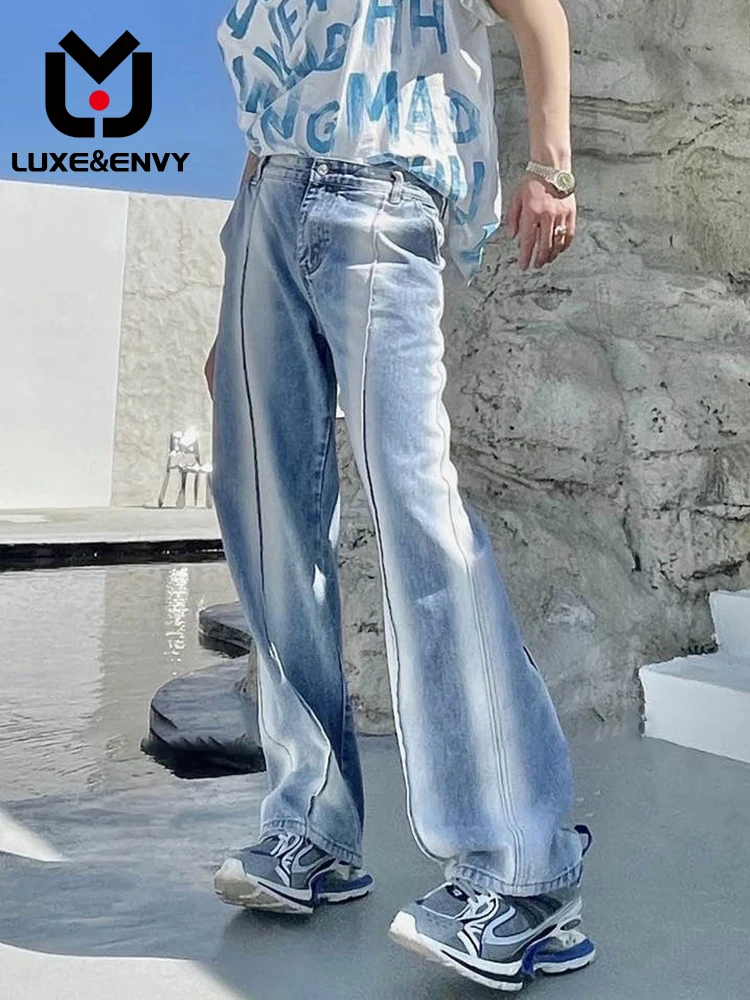 

Джинсы мужские прямые свободного покроя люкс & ENVY Dark, длинные брюки в Корейском стиле, весна-лето 2023